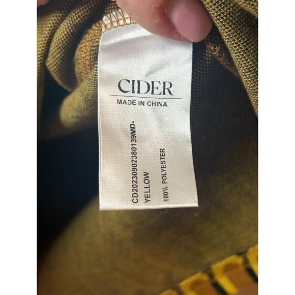 Cider Women's Collar Geometric Zipper Mini Dress Yellow/Gold Size L 8-12 - Picture 4 of 5